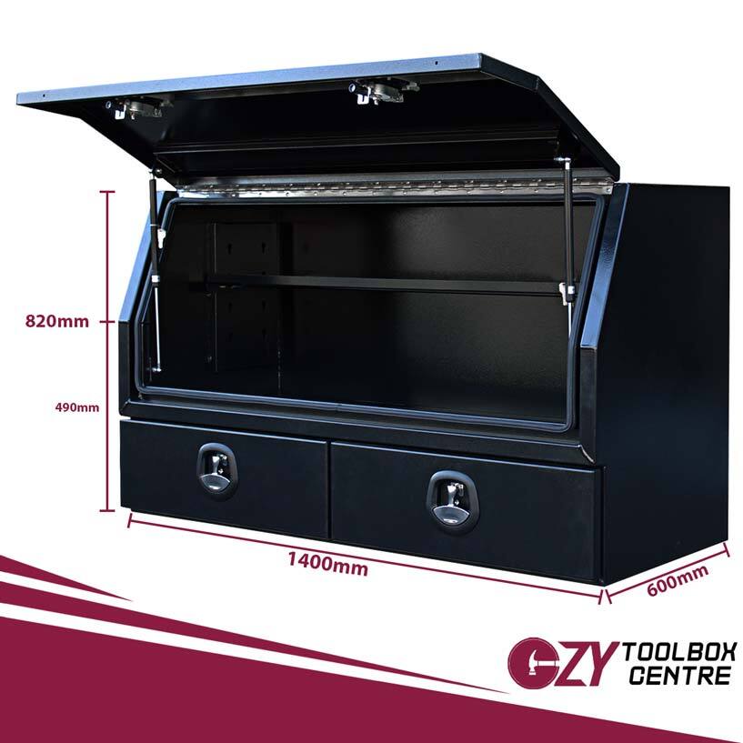 Built-in Drawers 1400mm x 600mm x 820mm Black OZY-1468AB