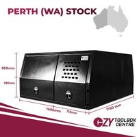 Canopy Jack Off - 1/4 Dog Box 1780mm x 1600mm x 850mm Black OZY-1716DB-B-P Perth Warehouse