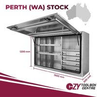 Truck Box 1900mm x 600mm x 1200m Pro-Series OZY-1961FP-4D-P Flat Plate Perth Warehouse