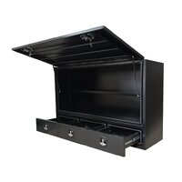 Truck Box Half Lid 3 External Drawers 1900 x 600 x 1200 Black  OTC-1961A-B-Q - QLD