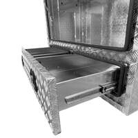 Truck Box Half Lid 2 External Drawers 1400mm x 600mm x 1200mm OTC-1461CPA Checker Plate