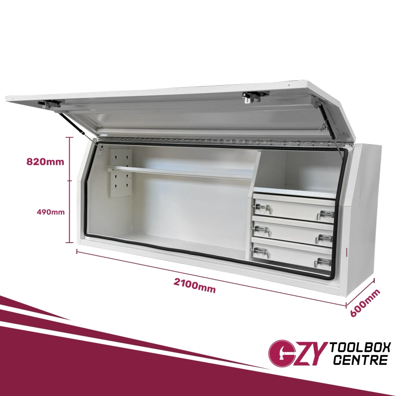 Full Lid 2100mm x 600mm x 820mm White OZY-2168FD-3W