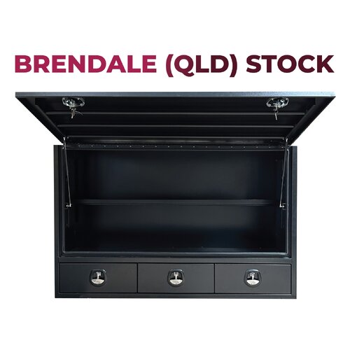 Truck Box Half Lid 3 External Drawers 1900 x 600 x 1200 Black  OTC-1961A-B-Q - QLD